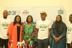 From L-R: Ojo Taiye John Programs Manager at Dean Initiative, Ify Joy Onyekwere at Media Professional and Project Advisor, Doreen Mennon Oho the Project Lead, Semiye Michael Executive Director and Project Advisory Board, Dr Azeezat SA the Minister  Youth Development, Bayere Rueben Ayodeji Education Lead at Dean InitiATIVE